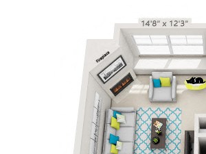 3D Floor Plan Rendering for the Richmond Floor Plan at Hawthorne at Southside in Asheville NC 3D Floor Plan Rendering for the Richmond Floor Plan at Hawthorne at Southside in Asheville NC